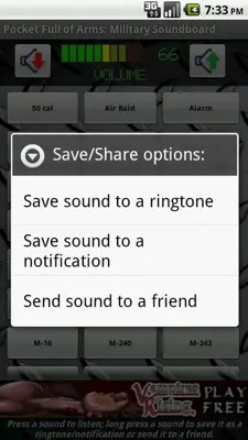 Pocket Full of Arms Military Soundboard android App screenshot 0